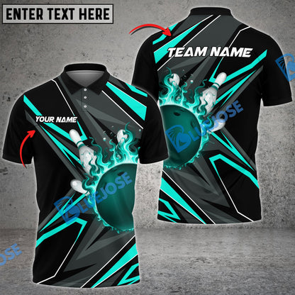 Frenzidea Bowling And Pins Shockwave Customized Name 3D Shirt ( 6 Colors)