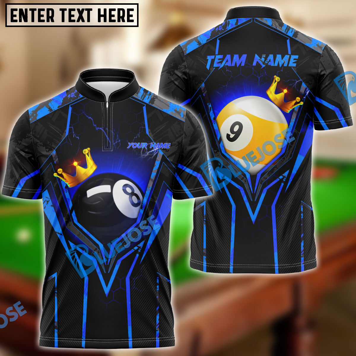 Frenzidea Billiards King 8-Ball & 9-Ball Personalized Name Shirt
