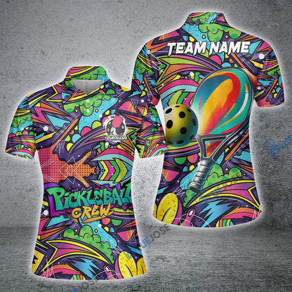 Frenzidea Pickleball Crew Graffiti Personalized Name, Team Name Unisex Shirt