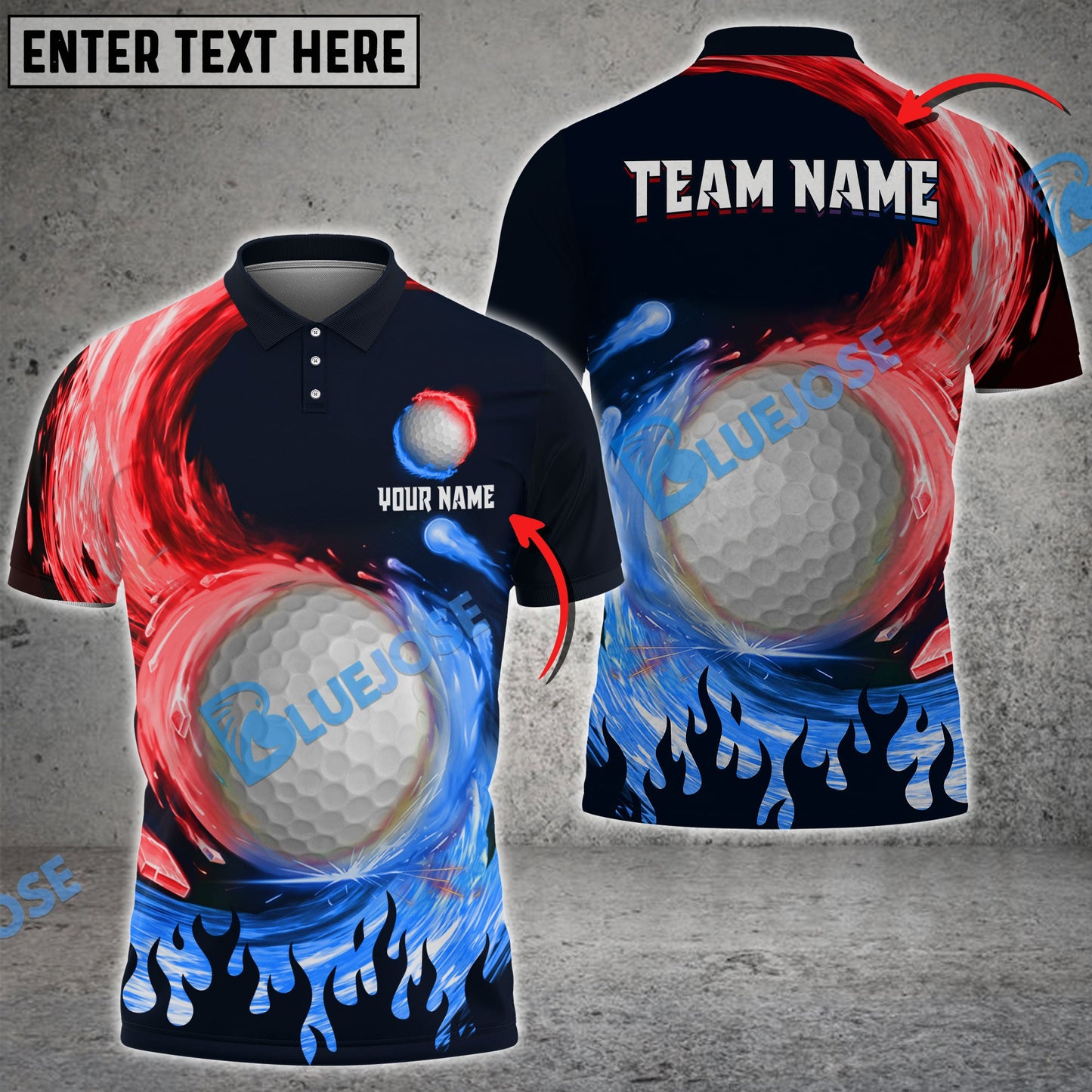 Frenzidea Golf Spinning Paint Customized Name, Team Name 3D Shirts (4 Colors)