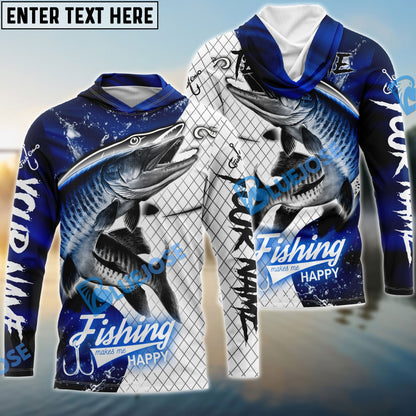 Frenzidea Musky Fishing Dark Blue Skin Sport Custom Name & Team Name 3D Shirts