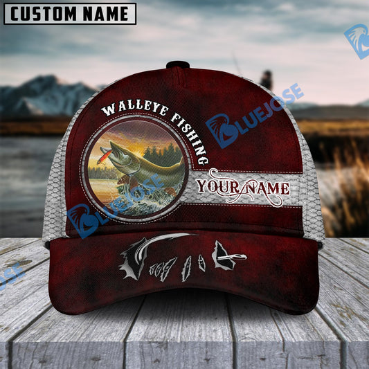 Frenzidea Happy Fishing Walleye Fish Personalized Cap