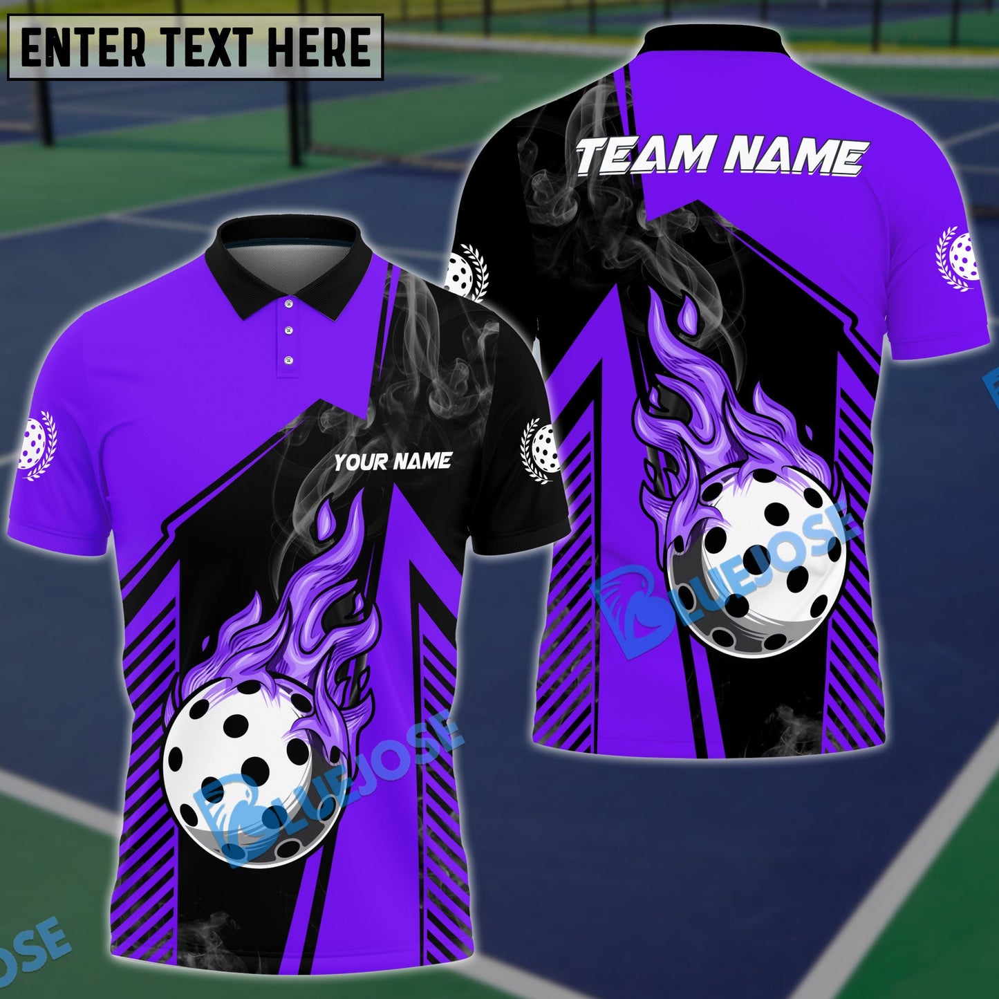 Frenzidea Pickleball Fire Down Personalized Name, Team Name Unisex Shirt (4 Colors)