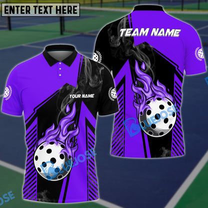 Frenzidea Pickleball Fire Down Personalized Name, Team Name Unisex Shirt (4 Colors)