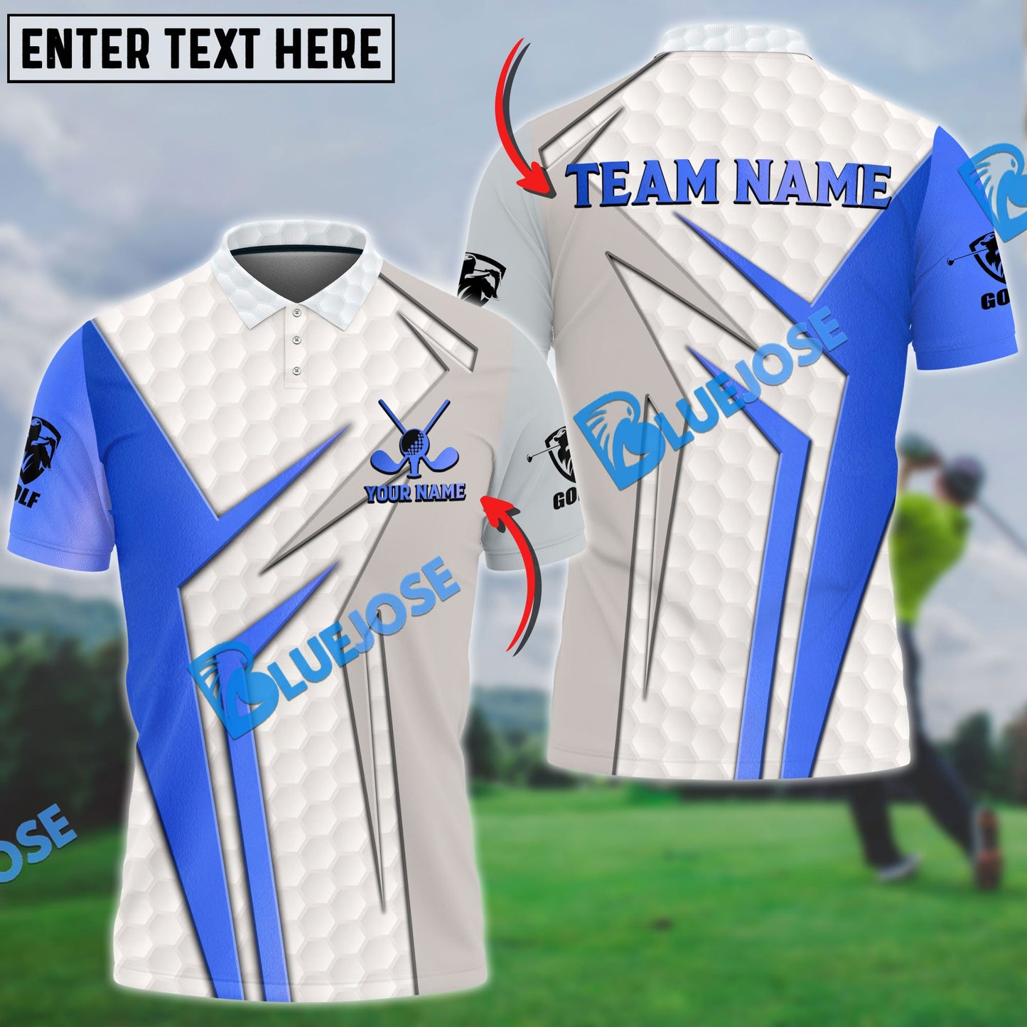 Frenzidea Golf Into New World Customized Name, Team Name 3D Shirts (4 Colors)