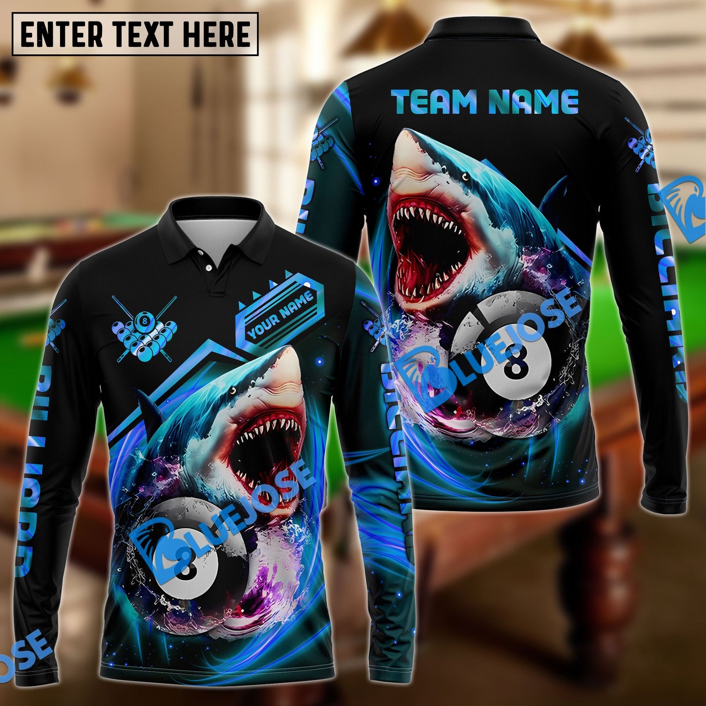 Frenzidea Billiards Ball 8 Bling Pool Shark Personalized Name, Team Name 3D Shirt