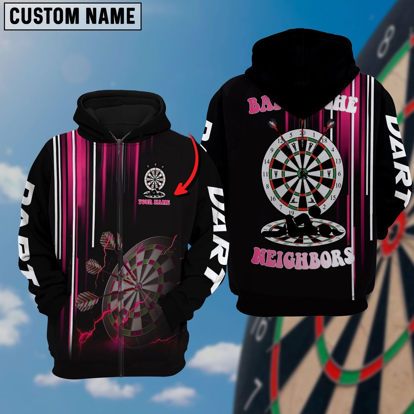 Frenzidea Darts Sexy Personalized Name 3D Shirt