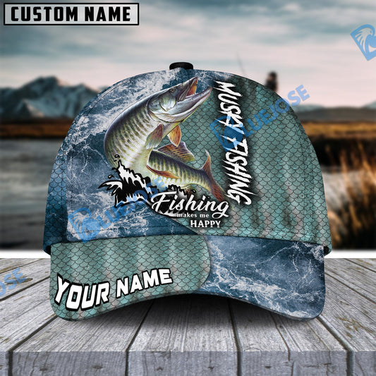 Frenzidea Personalized Musky Fishing Skin Seawave Classic Cap