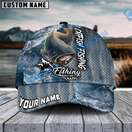 Frenzidea Personalized Catfish Fishing Skin Seawave Classic Cap