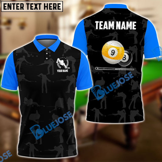 Frenzidea Billiards Player Personalized Name, Team Name Polo Shirt