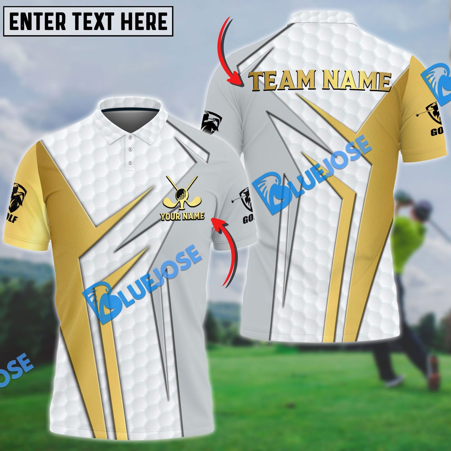 Frenzidea Golf Into New World Customized Name, Team Name 3D Shirts (4 Colors)