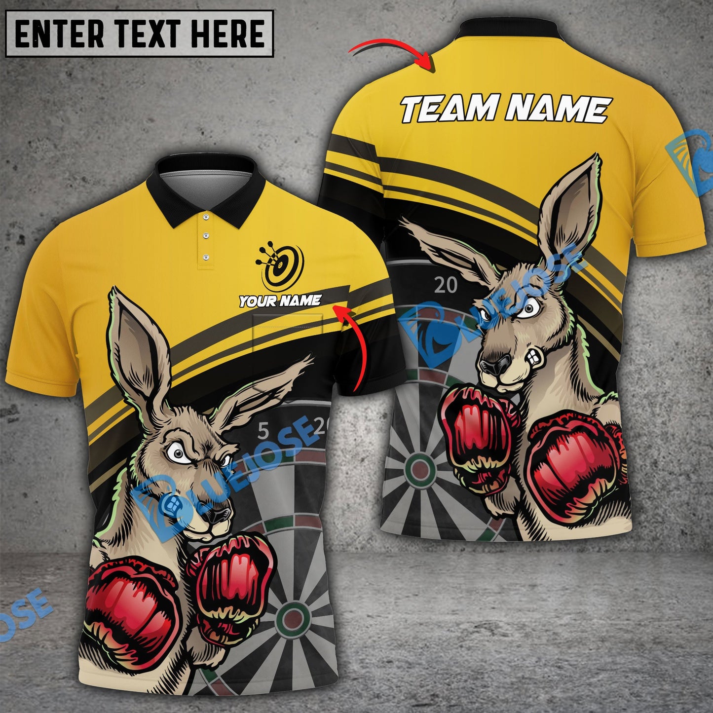 Frenzidea Darts Kangaroo Personalized Name, Team Name 3D Shirt