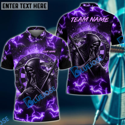 Frenzidea Darts Skull Fire Personalized Name, Team Name Shirt (5 Colors)