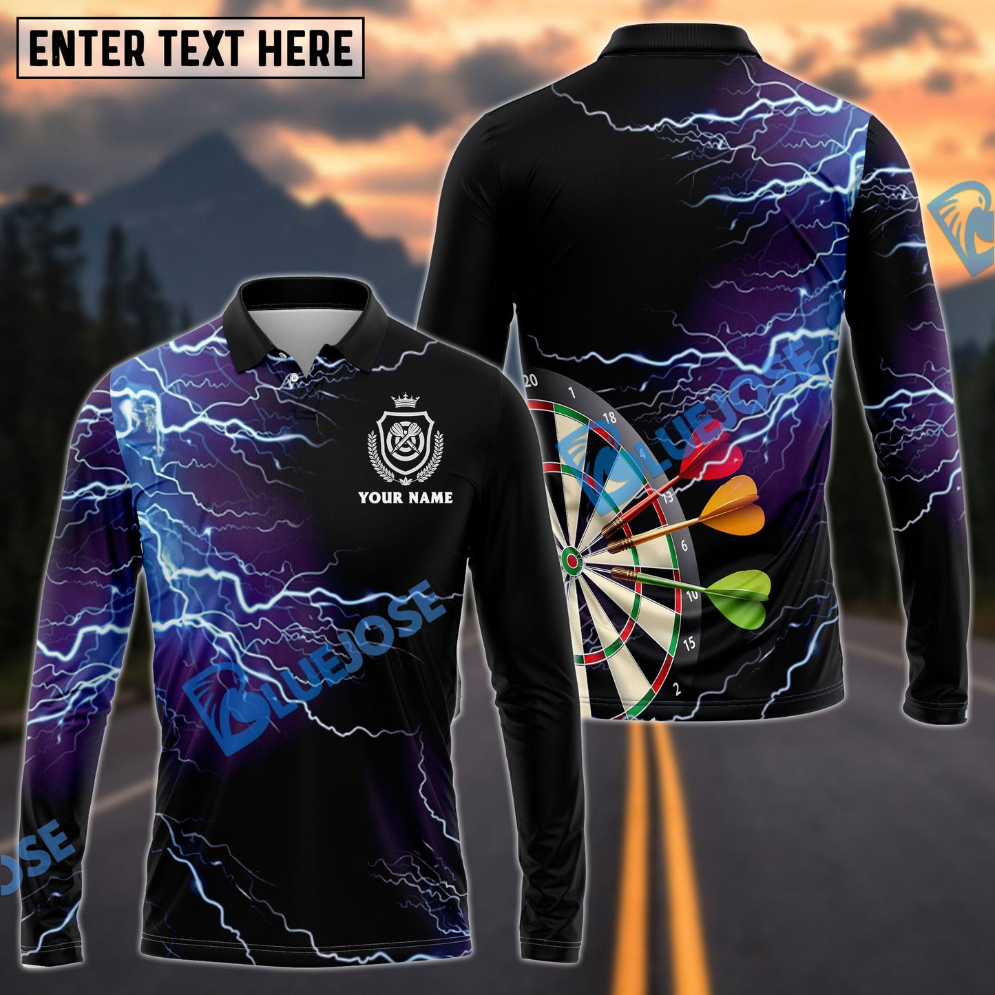 Frenzidea Darts Thunder Lightning Personalized Name 3D Shirt