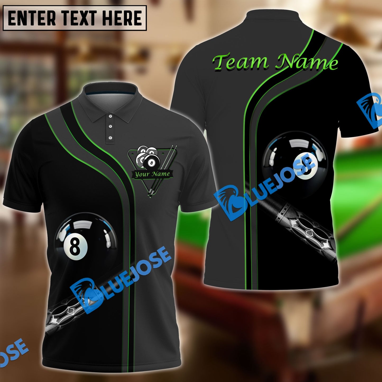 Frenzidea Billiards Ball 8 Deep Fantasy Personalized Name, Team Name Unisex Shirt ( 4 Colors )