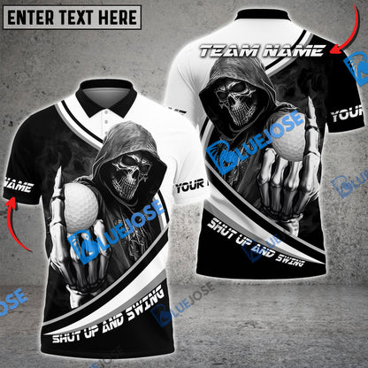 Frenzidea Golf Hooded Skull Gang Customized Name, Team Name 3D Shirts (4 Colors)