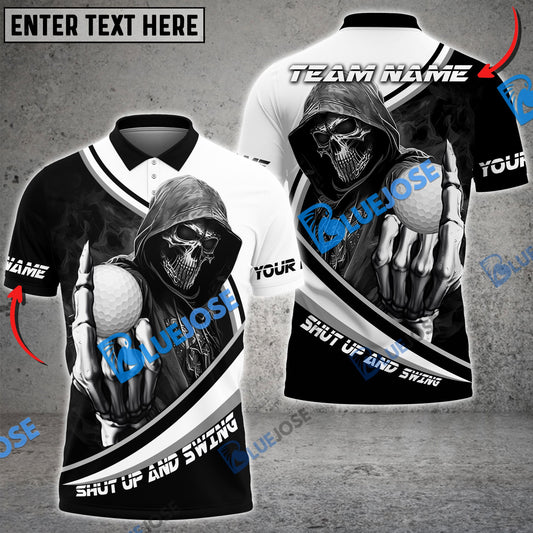 Frenzidea Golf Hooded Skull Gang Customized Name, Team Name 3D Shirts (4 Colors)