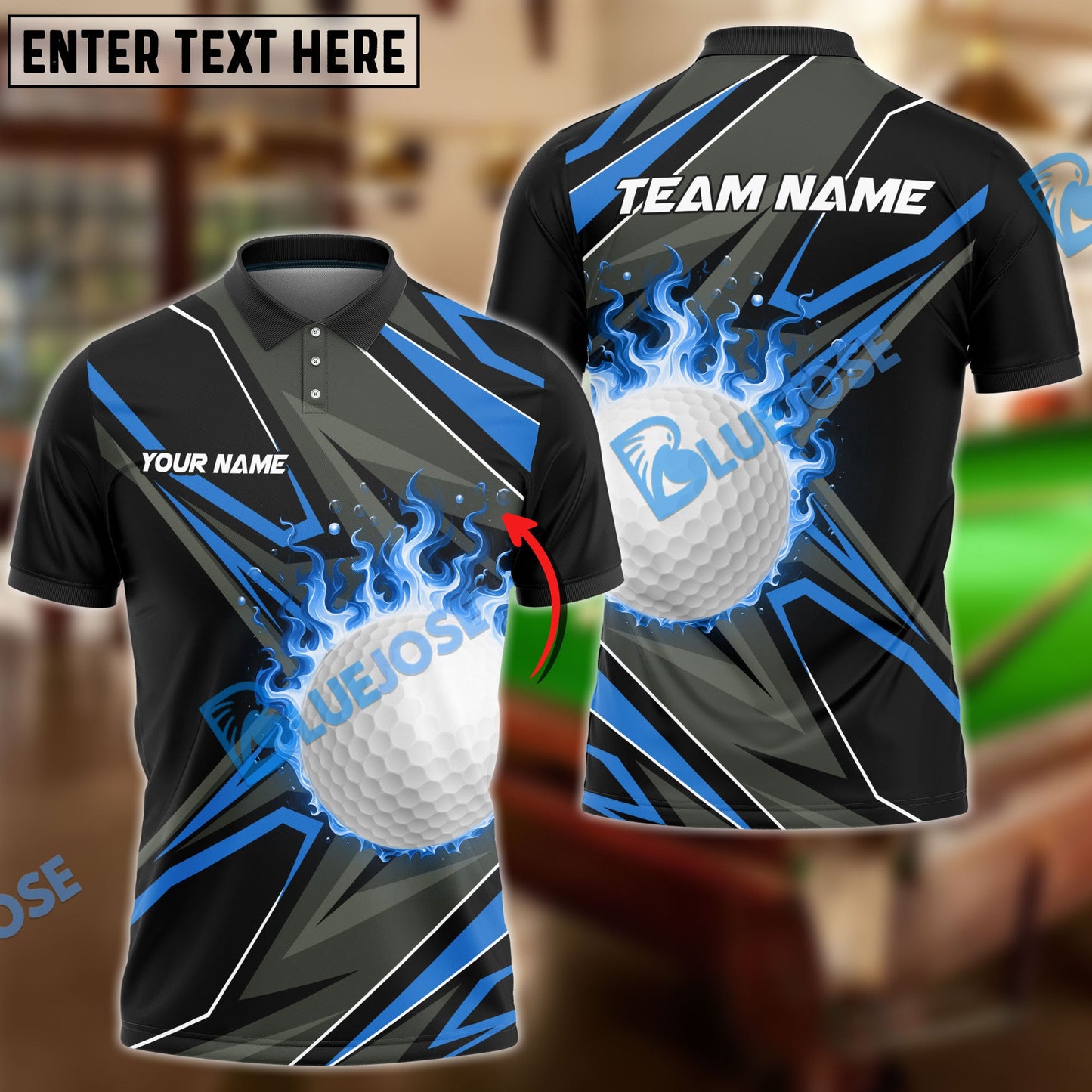 Frenzidea Shockwave Golf Customized Name, Team Name 3D Shirts ( 4 Colors )