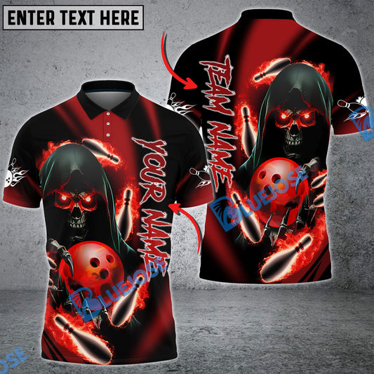 Frenzidea Bowling And Pins Reaper Master Customized Name 3D Shirt (4 Colors)
