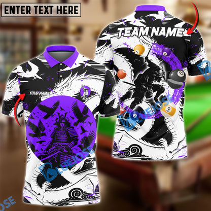 Frenzidea Billiards Samurai Slash Personalized Name, Team Name Unisex Shirt ( 4 Colors )