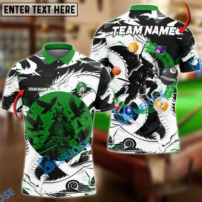 Frenzidea Billiards Samurai Slash Personalized Name, Team Name Unisex Shirt ( 4 Colors )