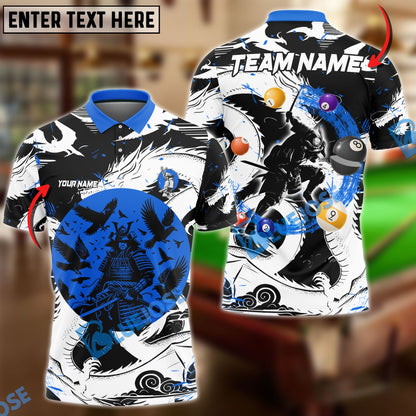 Frenzidea Billiards Samurai Slash Personalized Name, Team Name Unisex Shirt ( 4 Colors )