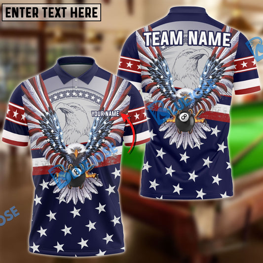Frenzidea Billiards Ball 8 Mighty American Eagle Personalized Name, Team Name Unisex Shirt