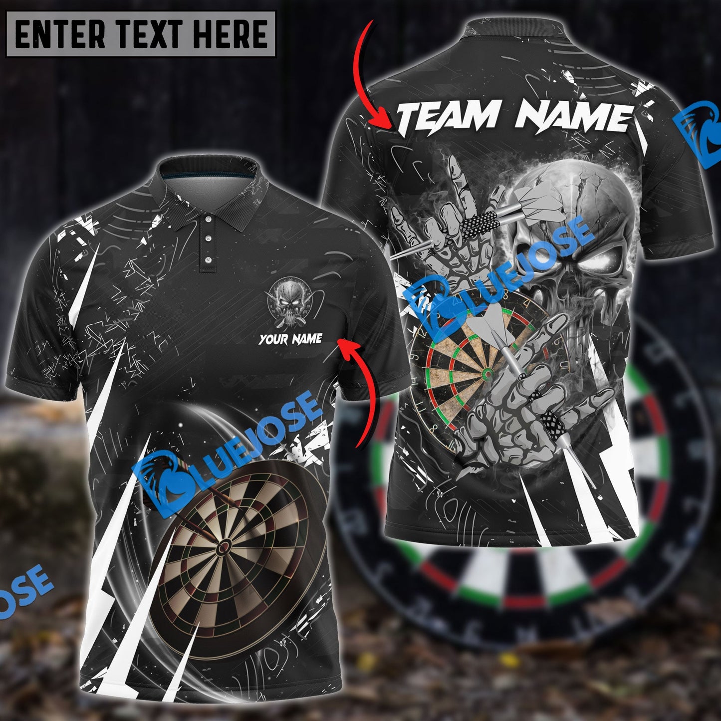 Frenzidea Darts Skull Of Punishment Personalized Name, Team Name 3D Shirt (6 Colors)