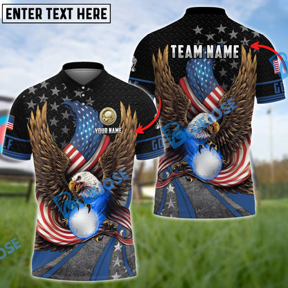 Frenzidea Premium Eagle US Veteran Golf Customized Name, Team Name 3D Shirts