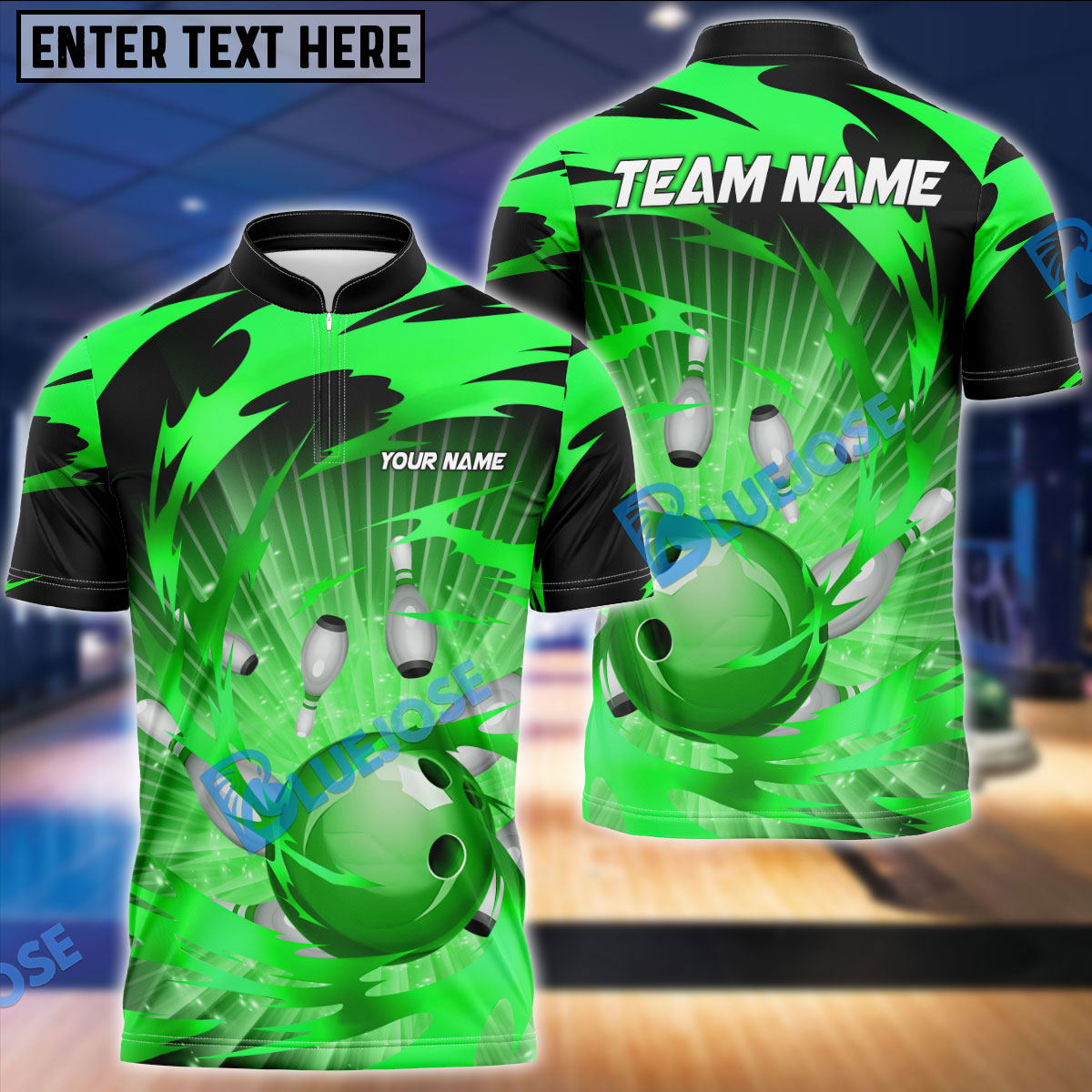 Frenzideas Bowling And Pins Tornado Throw Customized Name 3D Shirt ( 5 Colors)