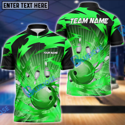 Frenzideas Bowling And Pins Tornado Throw Customized Name 3D Shirt ( 5 Colors)