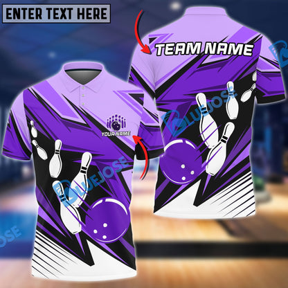 Frenzideas Bowling and Pins Strike Cubes Customized Name, Team Name 3D Shirt (4 Colors)