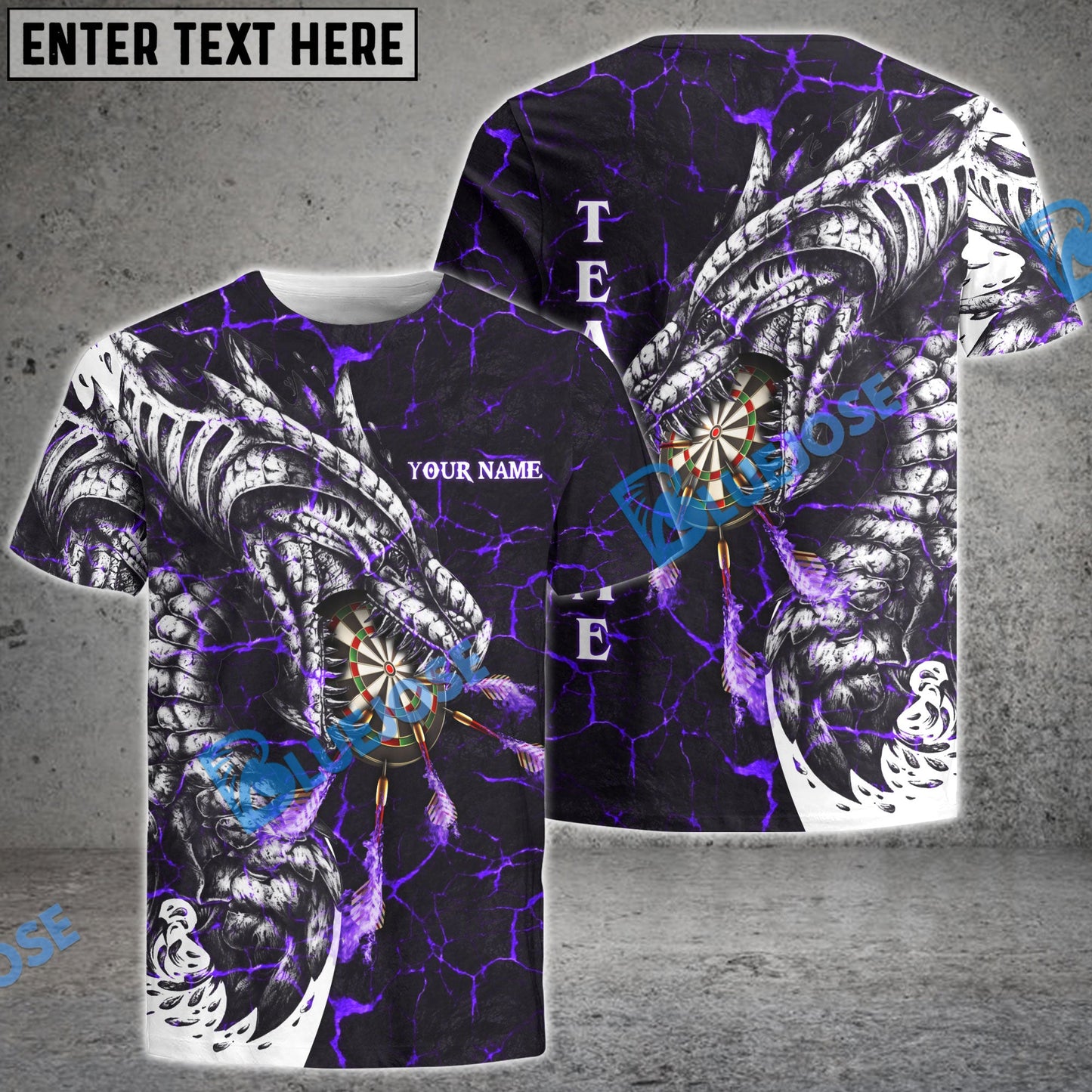 Frenzidea Darts Magma Dragon Personalized Name, Team Name 3D Shirt (4 Colors)