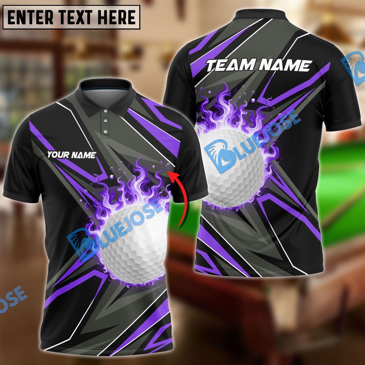 Frenzidea Shockwave Golf Customized Name, Team Name 3D Shirts ( 4 Colors )