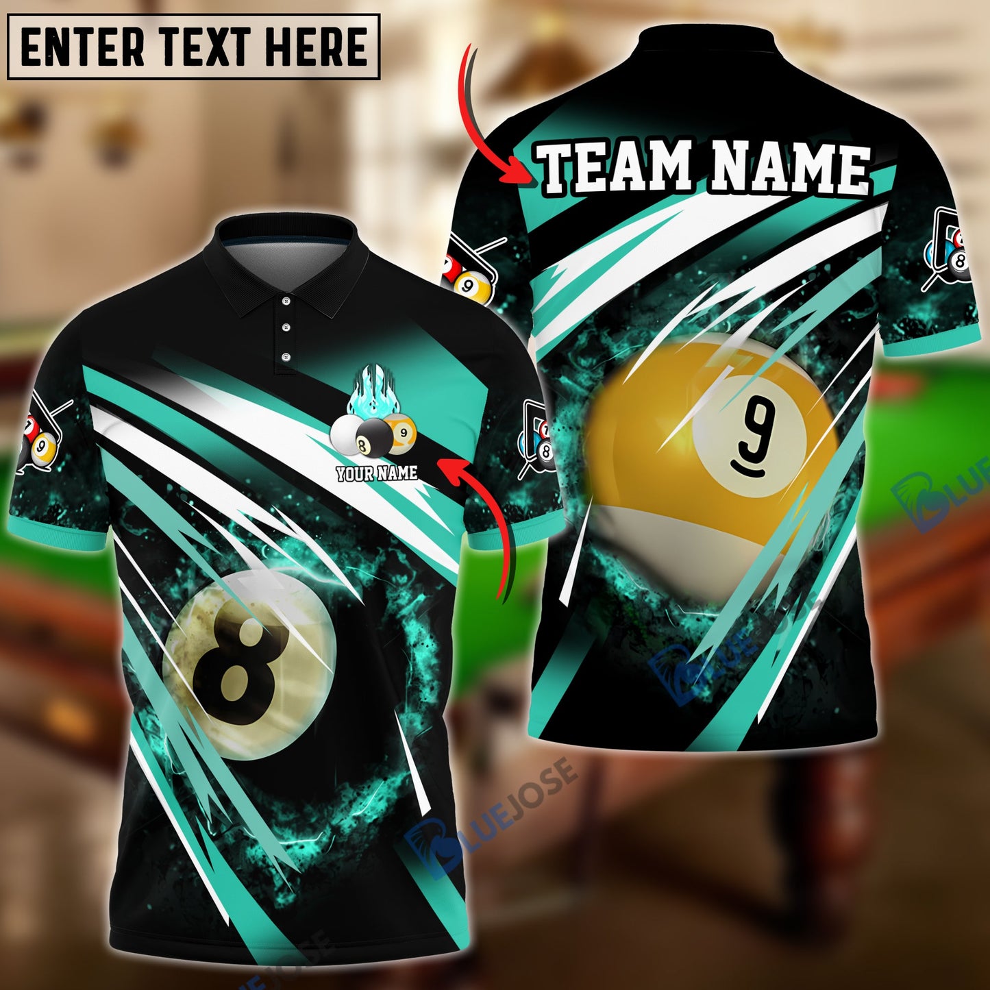 Frenzidea Billiards Explosion Personalized Name, Team Name Unisex Shirt ( 6 Colors )