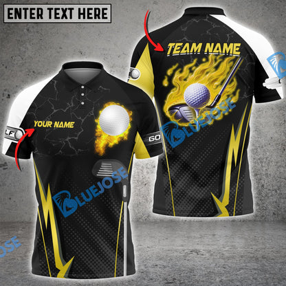 Frenzidea Golf Fire Crack Customized Name, Team Name 3D Shirts (4 Colors)