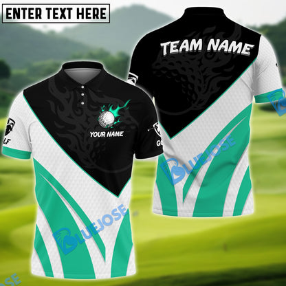 Frenzidea Golf Fire Ball Plus Customized Name, Team Name 3D Shirts (3 Colors)