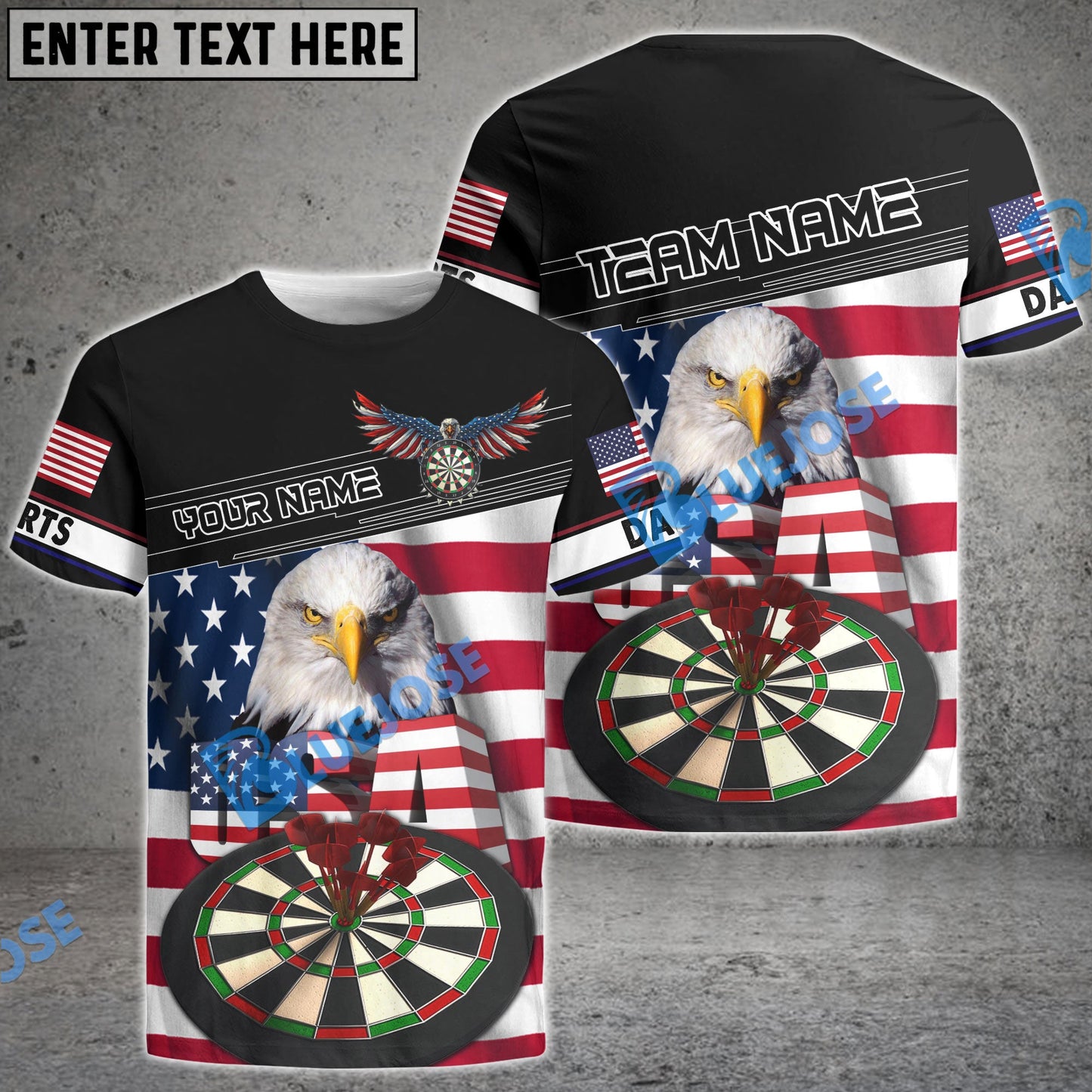 Frenzidea Eagle Dart DartBoard Personalized Name, Team Name 3D Shirt