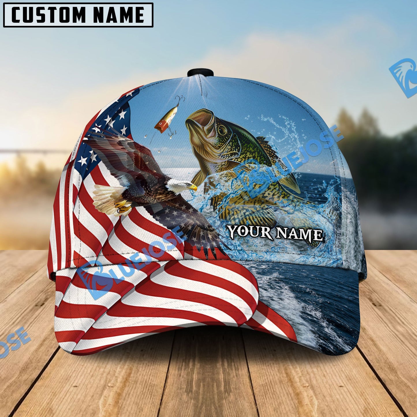 Frenzidea Eagle Flag Crappie Fishing Classic Cap