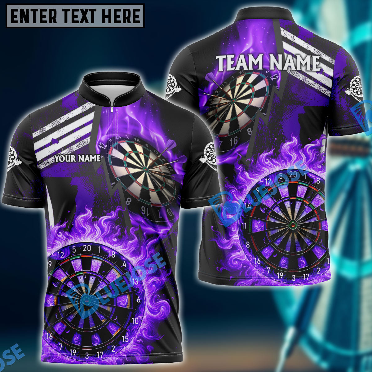 Frenzidea Darts Wall Of Flame War Personalized Name, Team Name 3D Shirt ( 5 Colors)