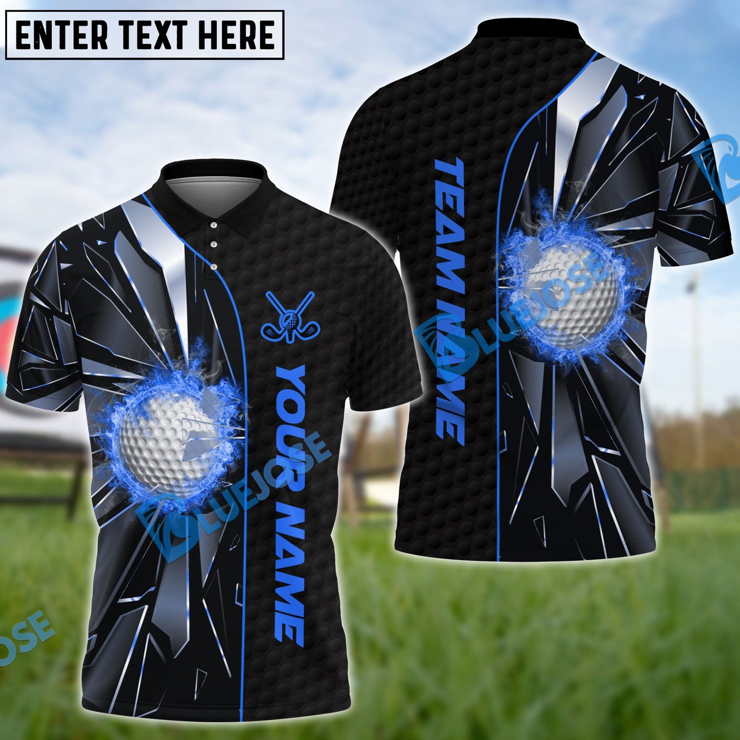 Frenzidea Golf Broken Glass Customized Name, Team Name 3D Shirts (4 Colors)