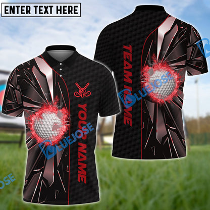 Frenzidea Golf Broken Glass Customized Name, Team Name 3D Shirts (4 Colors)