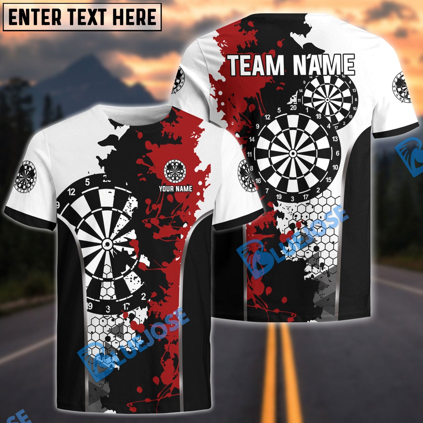 frenzidea Darts On Your Mark Personalized Name, Team Name 3D Shirt (4 Colors)