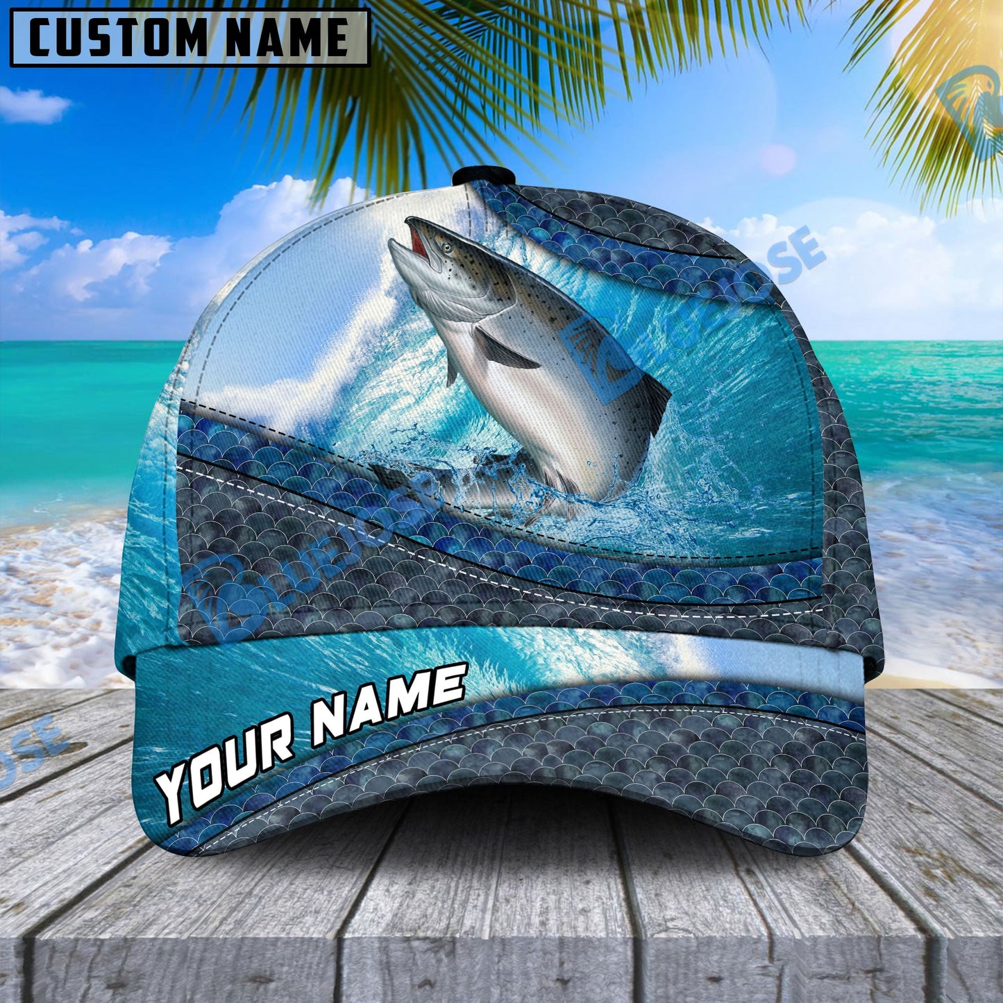 Frenzidea Magic Salmon Fishing Personalized Cap