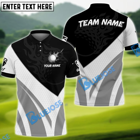 Frenzidea Golf Fire Ball Plus Customized Name, Team Name 3D Shirts (3 Colors)