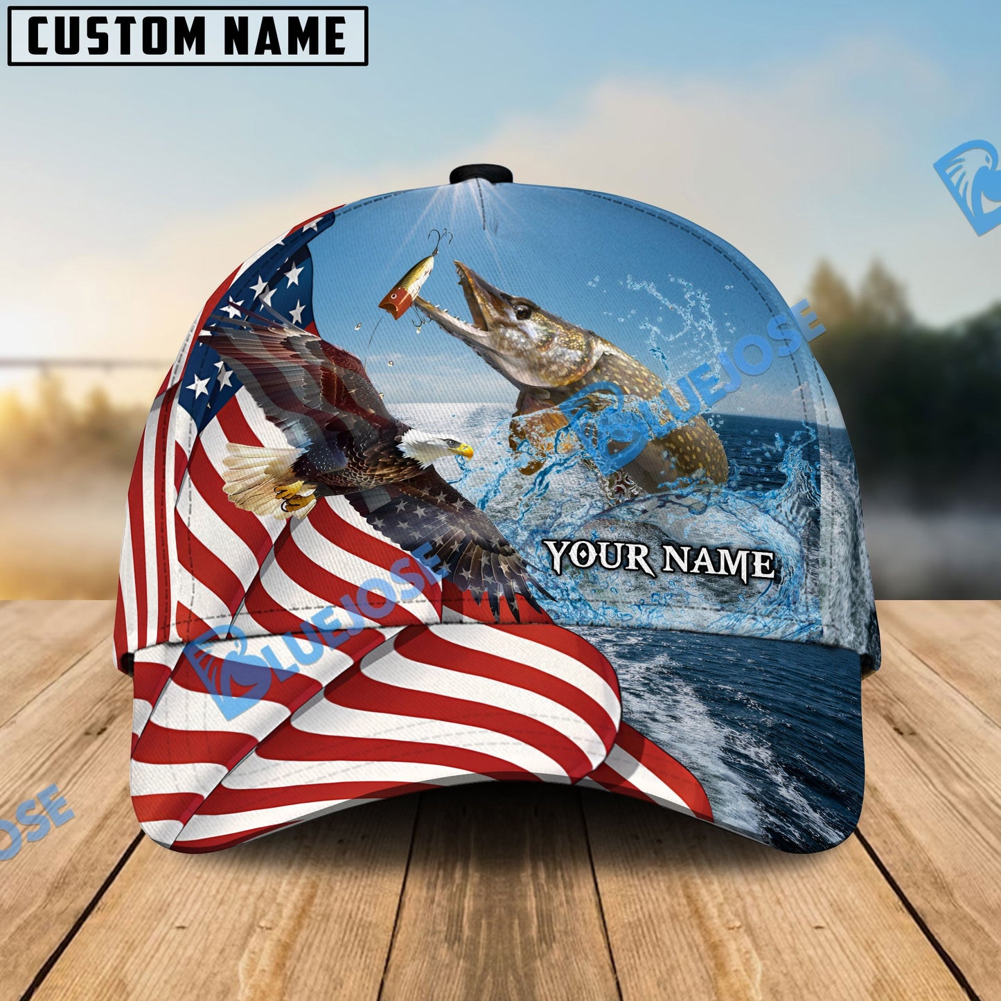 Frenzidea Eagle Flag Pike Fishing Classic Cap