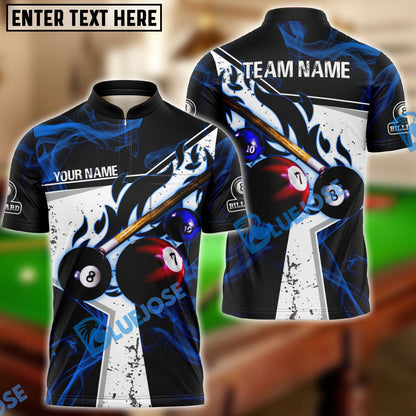 frenzidea Billiards Ball 8 Dark Flame Stroke Personalized Name, Team Name Unisex Shirt ( 6 Colors )