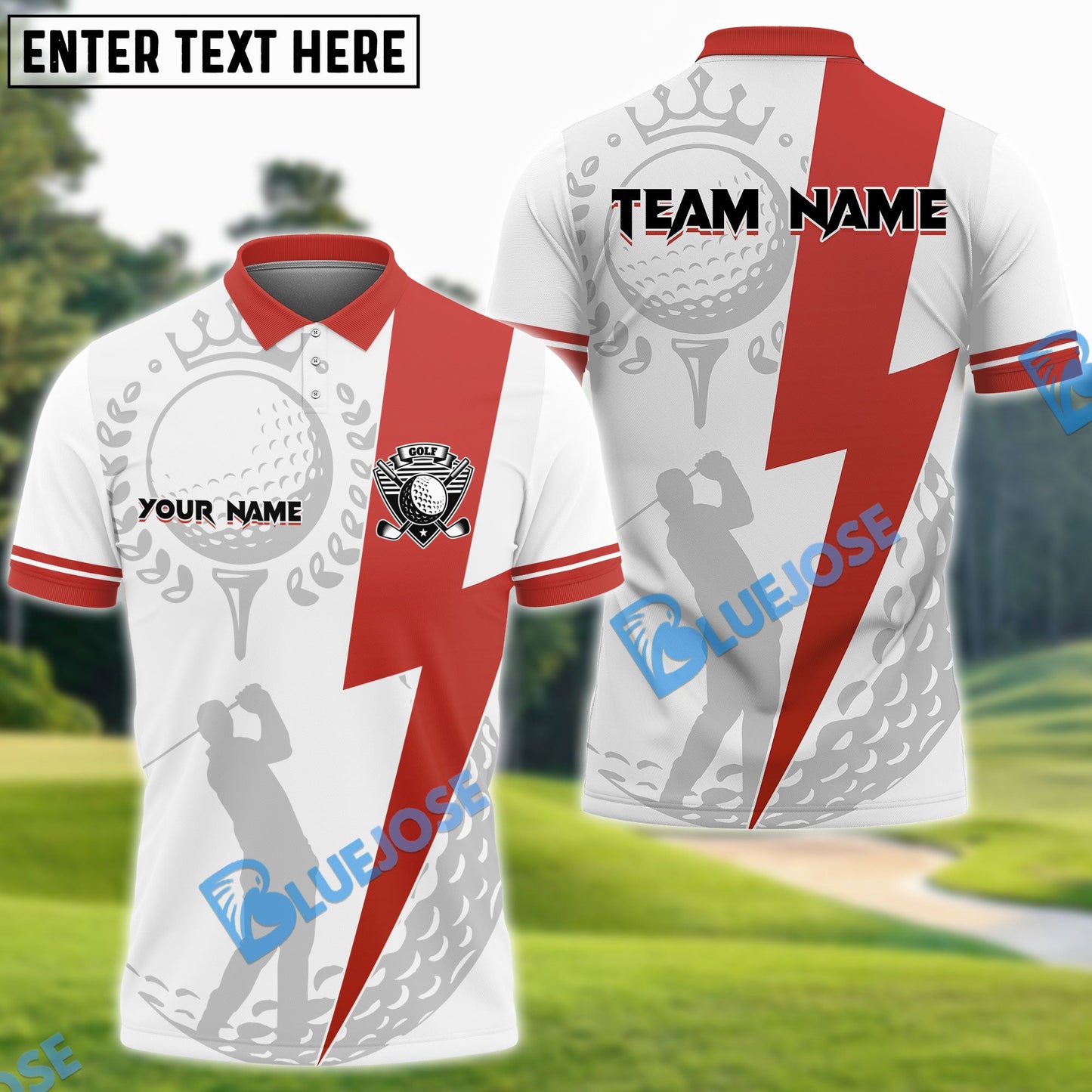 Frenzidea Flash Golf Customized Name, Team Name 3D Shirts (4 Colors)