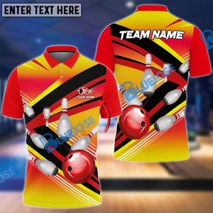 Frenzideas Bowling Strike Pins Customized Name, Team Name 3D Shirt ( 4 Colors )