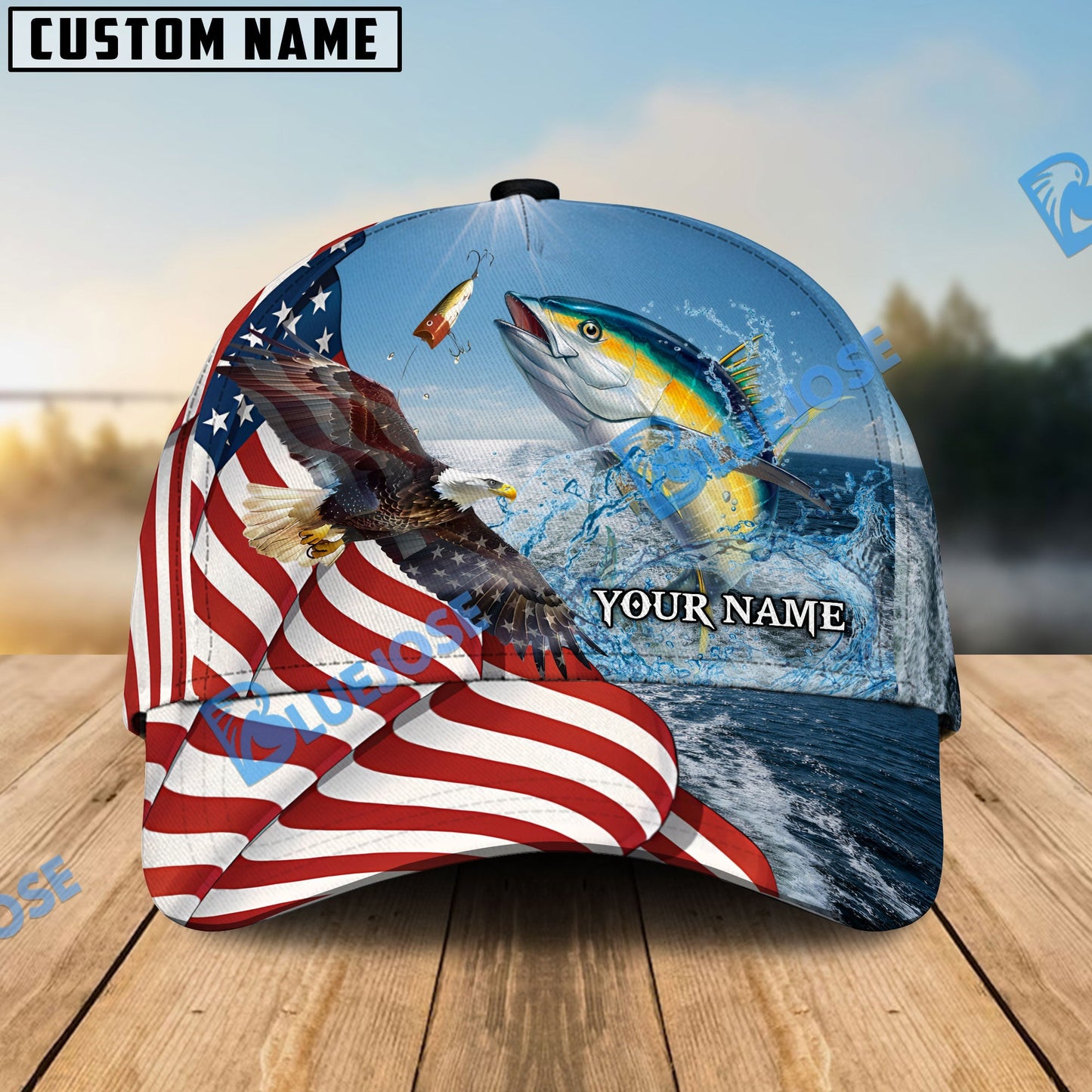 Frenzidea Eagle Flag Tuna Fishing Classic Cap